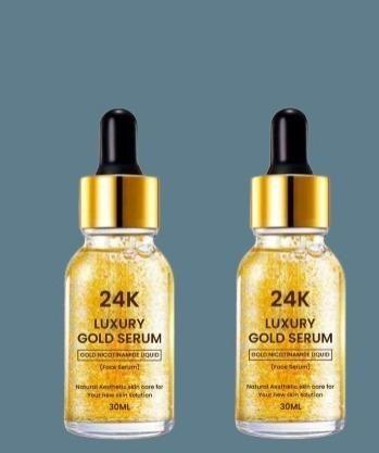 24K Gold Face Serum improves Dullness Reduces fine lines (30 ml) (Pack Of 2)