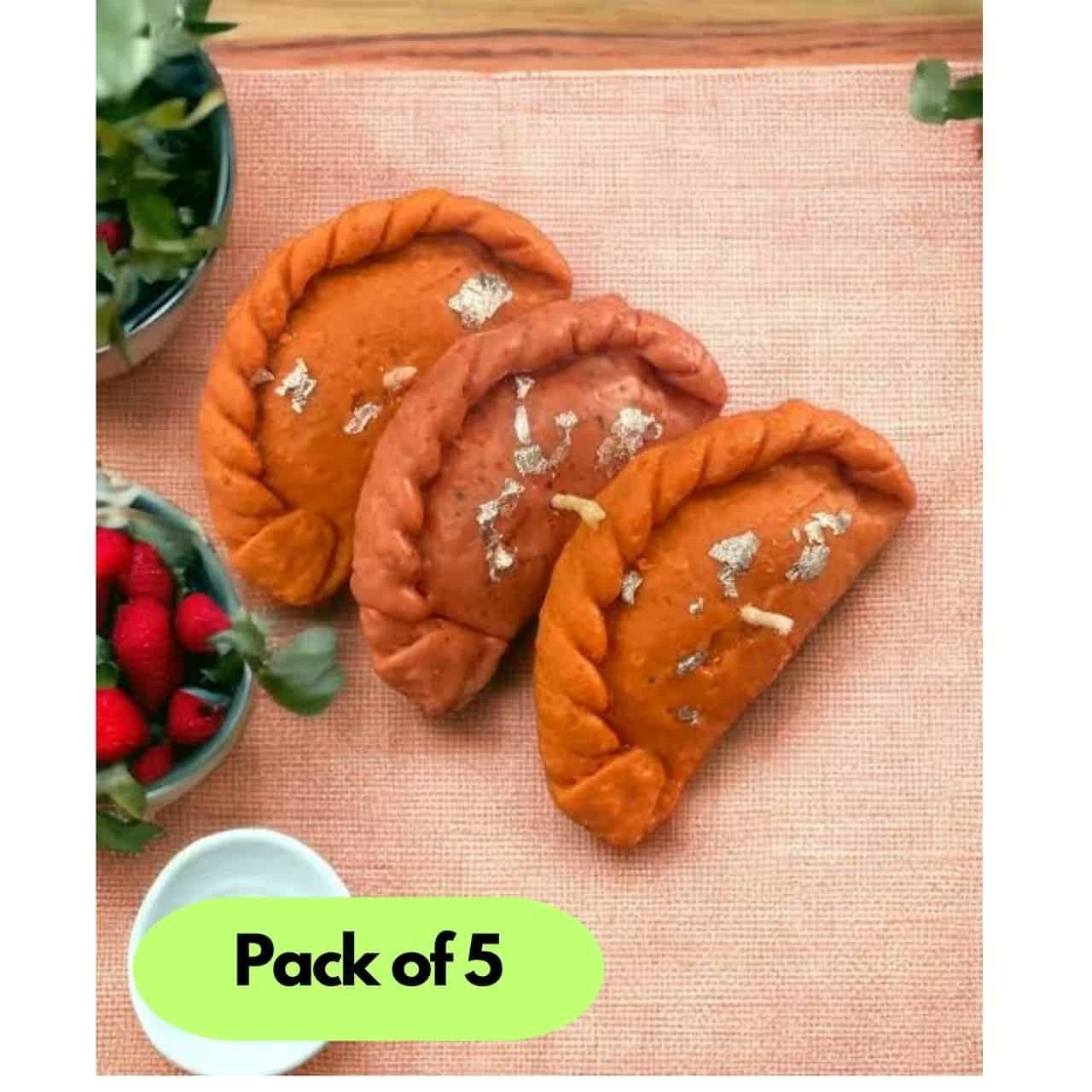 Gujiya Shape Candle Pack of 5